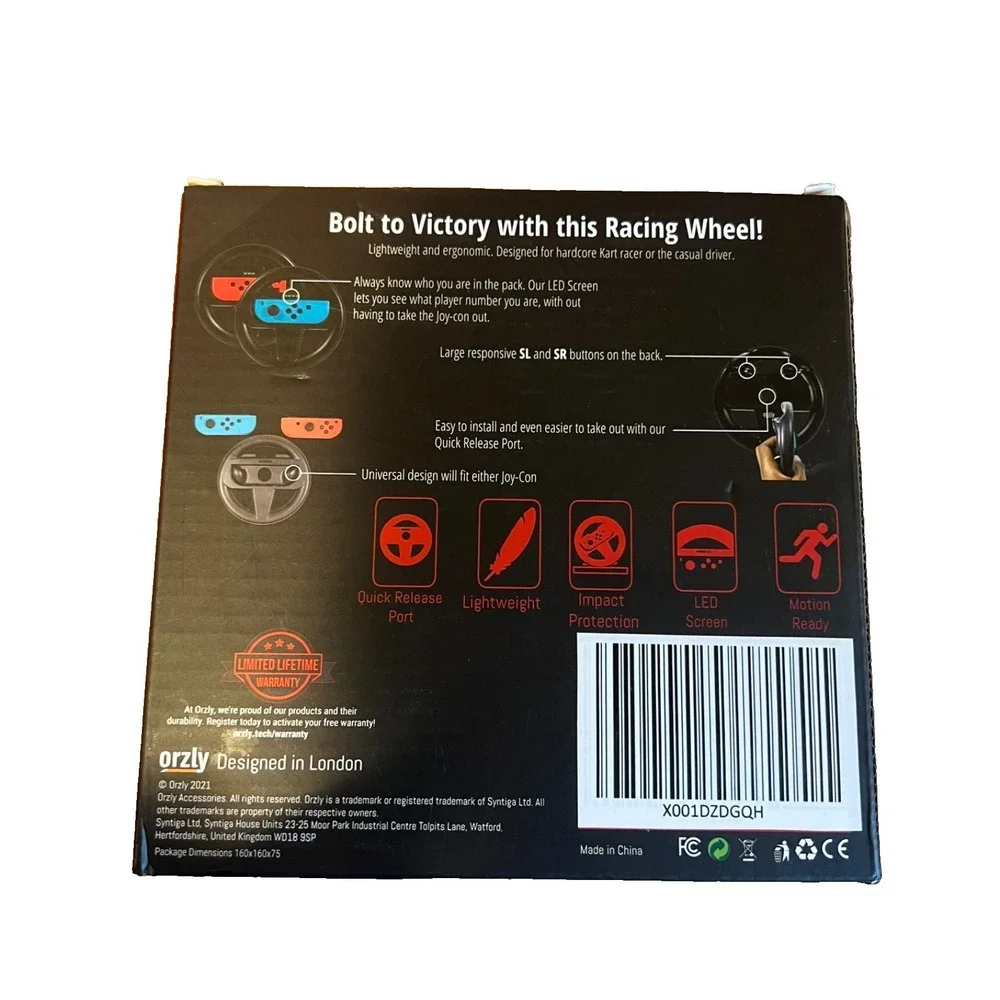 ORZLY Racing Steering Wheel Twin Pack Blue & Red For NINTENDO SWITCH NEW IN BOX!